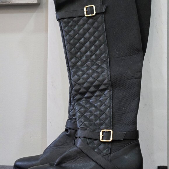 Chanel like Never Worn Riding Boot  Over the Knee Black Boots Size 10 - Picture 3 of 9
